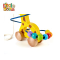 Educational Motor Skill Toy Animal Wooden Color Bead Game For Kids